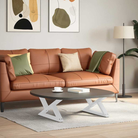 vidaXL Salontafelpoten 2 st 70x(30-31,3) cm staal wit afbeelding3 - 1