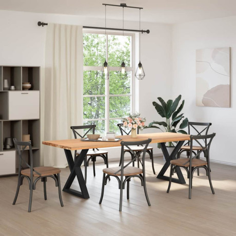 vidaXL Eettafelpoten 2 st 80x(72-73,3) cm staal zwart afbeelding3 - 1