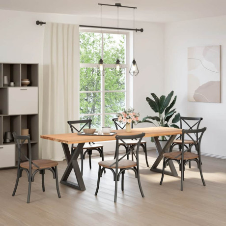 vidaXL Eettafelpoten 2 st 80x(72-73,3) cm staal antraciet afbeelding3 - 1