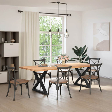 vidaXL Eettafelpoten 2 st 90x(72-73,3) cm staal zwart afbeelding3 - 1