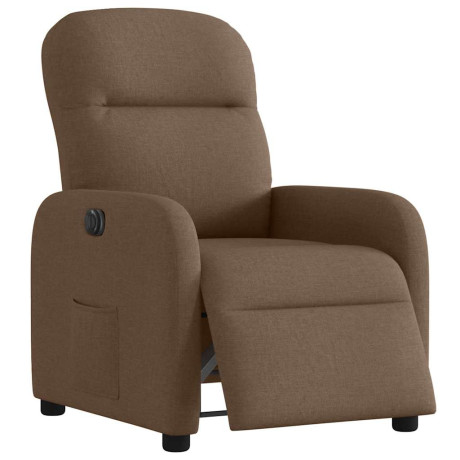 vidaXL Fauteuil verstelbaar elektrisch stof bruin afbeelding3 - 1