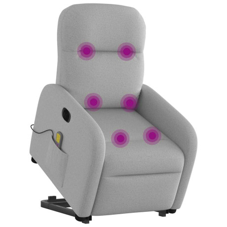 vidaXL Sta-op-massagestoel elektrisch verstelbaar stof wolk grijs afbeelding3 - 1