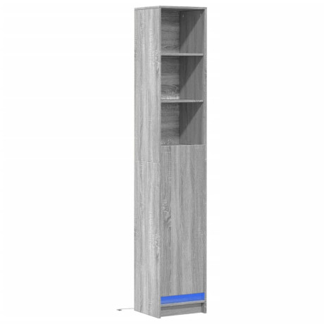 vidaXL Dressoir met LED 36x32,5x200 cm bewerkt hout grijs sonoma eiken afbeelding3 - 1