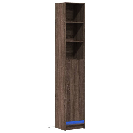 vidaXL Dressoir met LED 36x32,5x200 cm bewerkt hout bruin eikenkleur afbeelding3 - 1