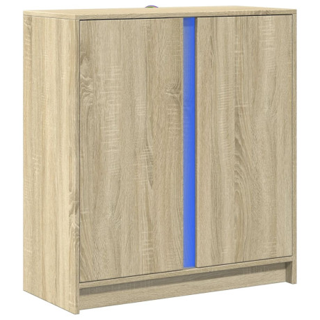 vidaXL Dressoir met LED 77x34x85 cm bewerkt hout sonoma eikenkleurig afbeelding3 - 1