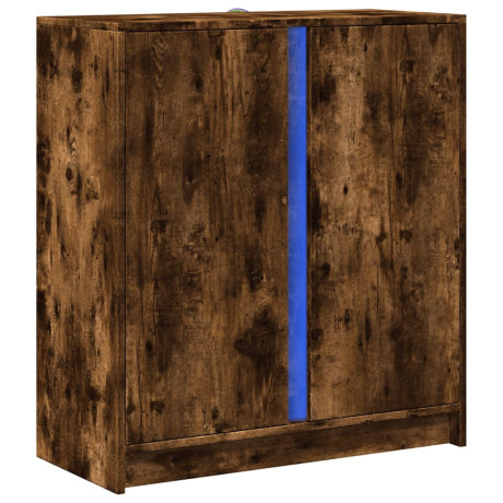 vidaXL Dressoir met LED 77x34x85 cm bewerkt hout gerookt eikenkleurig afbeelding3 - 1