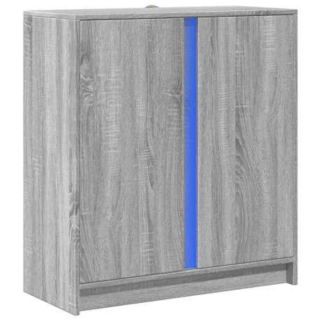 vidaXL Dressoir met LED 77x34x85 cm bewerkt hout grijs sonoma eiken afbeelding3 - 1