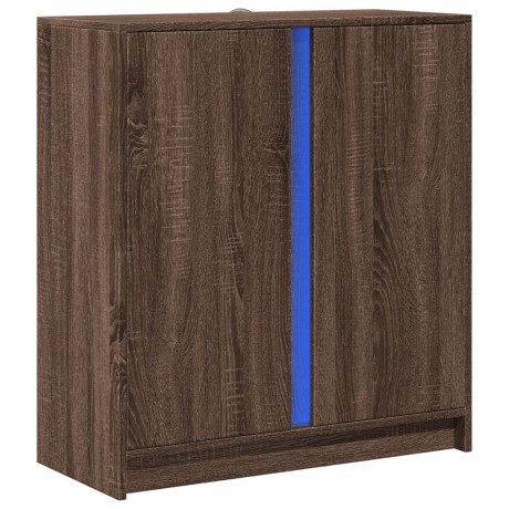 vidaXL Dressoir met LED 77x34x85 cm bewerkt hout bruin eikenkleur afbeelding3 - 1