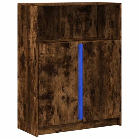 vidaXL Dressoir met LED 77x34x100 cm bewerkt hout gerookt eikenkleurig afbeelding3 - 1