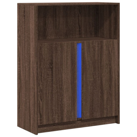 vidaXL Dressoir met LED 77x34x100 cm bewerkt hout bruin eikenkleur afbeelding3 - 1