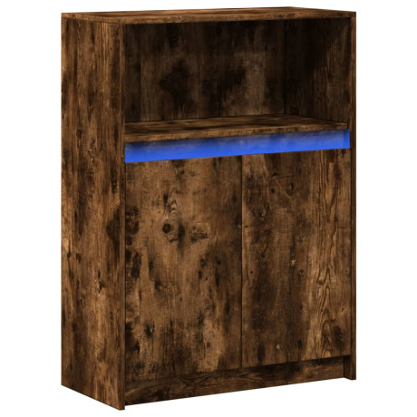 vidaXL Dressoir met LED 72x34x100 cm bewerkt hout gerookt eikenkleurig afbeelding3 - 1