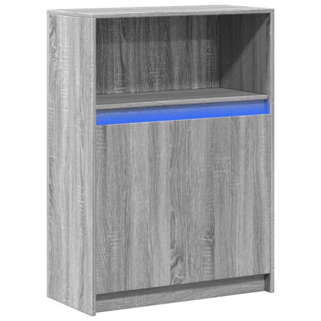 vidaXL Dressoir met LED 72x34x100 cm bewerkt hout grijs sonoma eiken afbeelding3 - 1