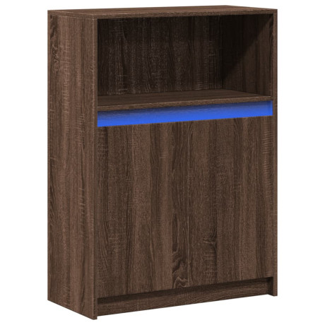 vidaXL Dressoir met LED 72x34x100 cm bewerkt hout bruin eikenkleur afbeelding3 - 1