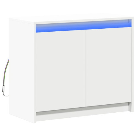 vidaXL Dressoir met LED 72x34x61 cm bewerkt hout wit afbeelding3 - 1