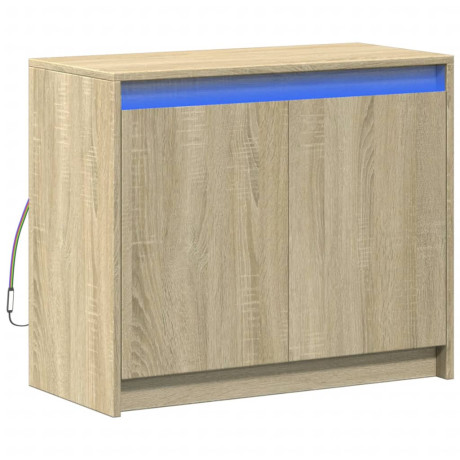 vidaXL Dressoir met LED 72x34x61 cm bewerkt hout sonoma eikenkleurig afbeelding3 - 1