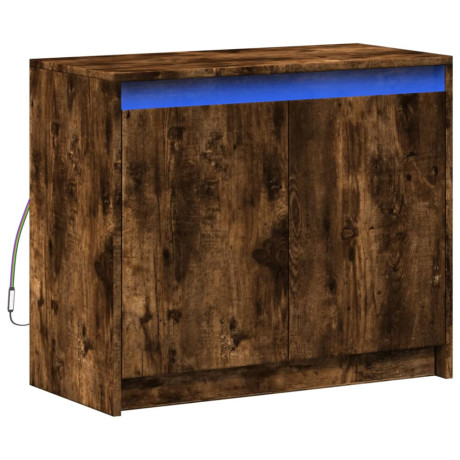 vidaXL Dressoir met LED 72x34x61 cm bewerkt hout gerookt eikenkleurig afbeelding3 - 1