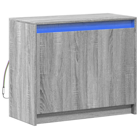 vidaXL Dressoir met LED 72x34x61 cm bewerkt hout grijs sonoma eiken afbeelding3 - 1