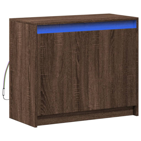 vidaXL Dressoir met LED 72x34x61 cm bewerkt hout bruin eikenkleur afbeelding3 - 1