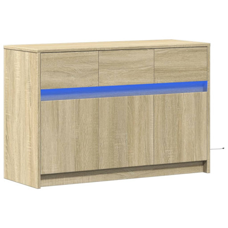 vidaXL Tv-meubel met LED 91x34x61 cm bewerkt hout sonoma eikenkleurig afbeelding3 - 1