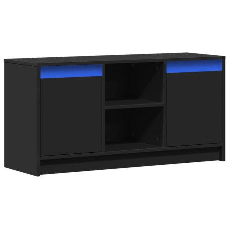 vidaXL Tv-meubel met LED 100x34x50 cm bewerkt hout zwart afbeelding3 - 1