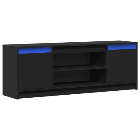 vidaXL Tv-meubel met LED 139,5x34x50 cm bewerkt hout zwart afbeelding3 - 1