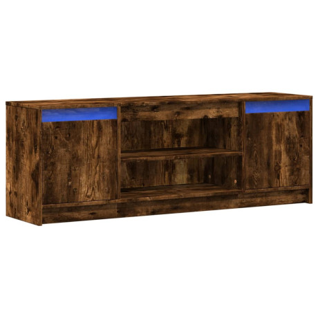 vidaXL Tv-meubel met LED 139,5x34x50 cm bewerkt hout gerookt eiken afbeelding3 - 1