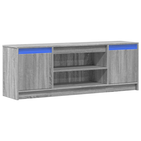 vidaXL Tv-meubel met LED 139,5x34x50 cm bewerkt hout grijs sonoma afbeelding3 - 1