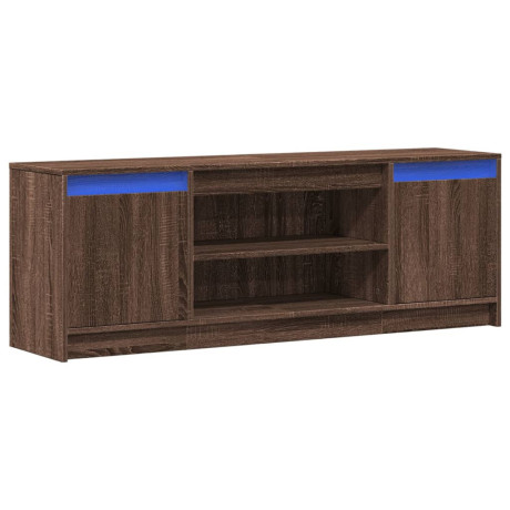 vidaXL Tv-meubel met LED 139,5x34x50 cm bewerkt hout bruin eikenkleur afbeelding3 - 1