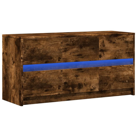 vidaXL Tv-meubel met LED 100x34x50 cm bewerkt hout gerookt eikenkleur afbeelding3 - 1