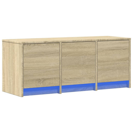 vidaXL Tv-meubel met LED 97x34x40 cm bewerkt hout sonoma eikenkleurig afbeelding3 - 1
