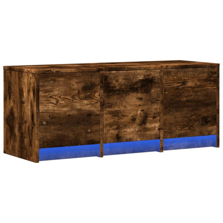 vidaXL Tv-meubel met LED 97x34x40 cm bewerkt hout gerookt eikenkleur afbeelding3 - 1