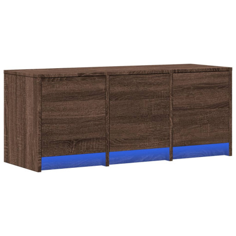 vidaXL Tv-meubel met LED 97x34x40 cm bewerkt hout bruin eikenkleurig afbeelding3 - 1