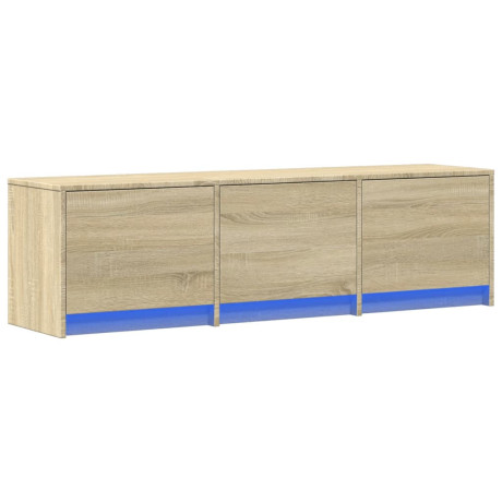 vidaXL Tv-meubel met LED 140x34x40 cm bewerkt hout sonoma eikenkleurig afbeelding3 - 1