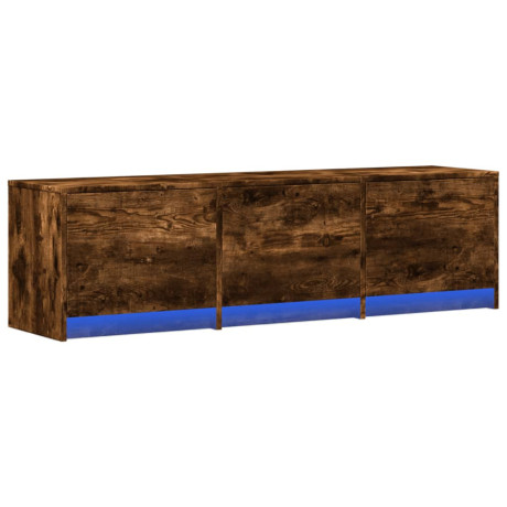 vidaXL Tv-meubel met LED 140x34x40 cm bewerkt hout gerookt eikenkleur afbeelding3 - 1