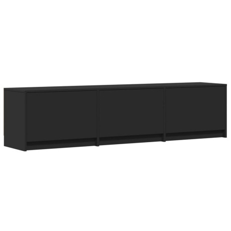 vidaXL Tv-meubel met LED 165x34x40 cm bewerkt hout zwart afbeelding3 - 1