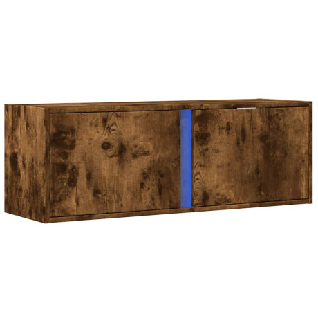 vidaXL Tv-wandmeubel met LED-verlichting 100x31x35 cm gerookt eiken afbeelding3 - 1