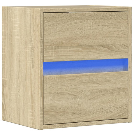 vidaXL Tv-wandmeubel met LED-verlichting 41x31x45 cm sonoma eikenkleur afbeelding3 - 1