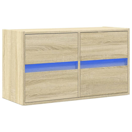 vidaXL Tv-wandmeubel met LED-verlichting 80x31x45 cm sonoma eikenkleur afbeelding3 - 1