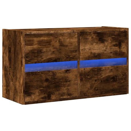 vidaXL Tv-wandmeubel met LED-verlichting 80x31x45 cm gerookt eiken afbeelding3 - 1