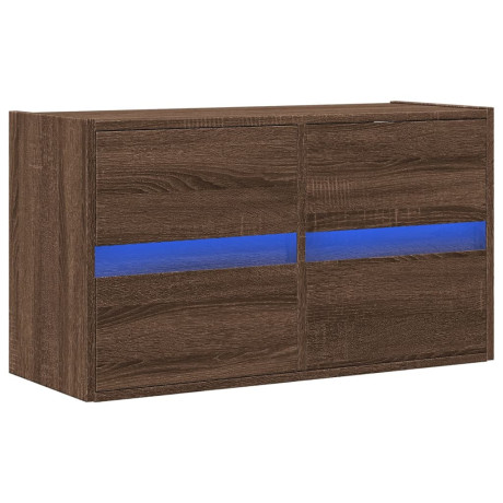 vidaXL Tv-wandmeubel met LED-verlichting 80x31x45 cm bruin eikenkleur afbeelding3 - 1