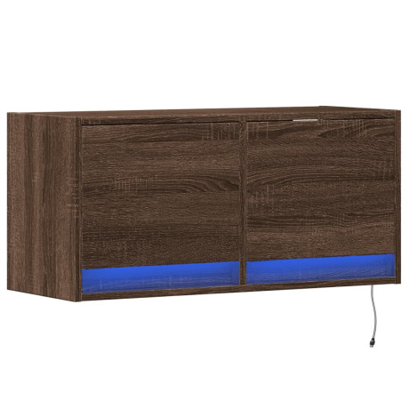 vidaXL Tv-wandmeubel met LED-verlichting 80x31x35 cm bruin eikenkleur afbeelding3 - 1