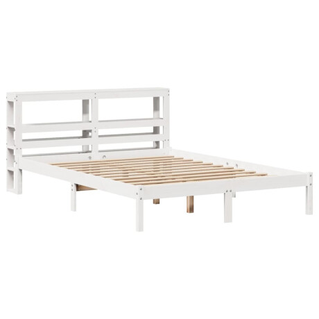vidaXL Bedframe zonder matras massief grenenhout wit 140x200 cm afbeelding3 - 1