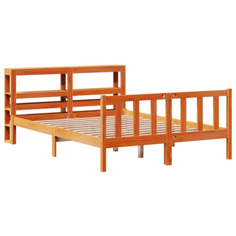 vidaXL Bedframe met hoofdbord massief grenenhout wasbruin 160x200 cm afbeelding3 - 1