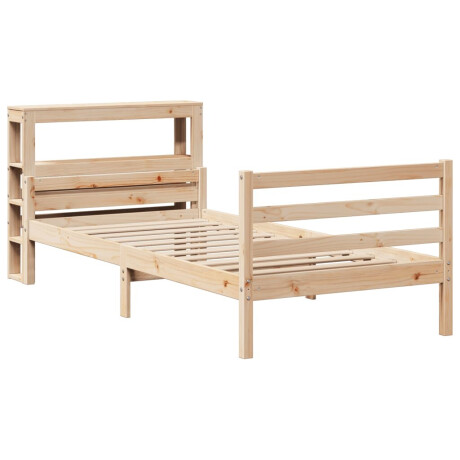 vidaXL Bedframe met hoofdbord massief grenenhout 100x200 cm afbeelding3 - 1