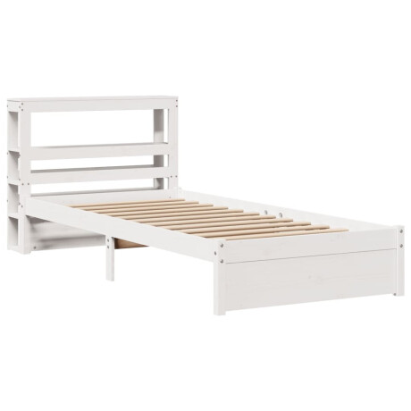vidaXL Bedframe met hoofdbord massief grenenhout wit 75x190 cm afbeelding3 - 1