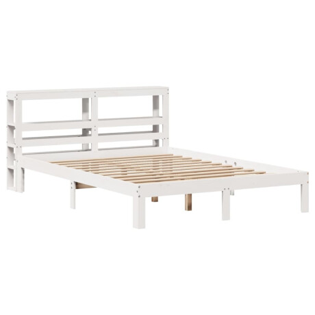 vidaXL Bedframe met hoofdbord massief grenenhout wit 120x190 cm afbeelding3 - 1