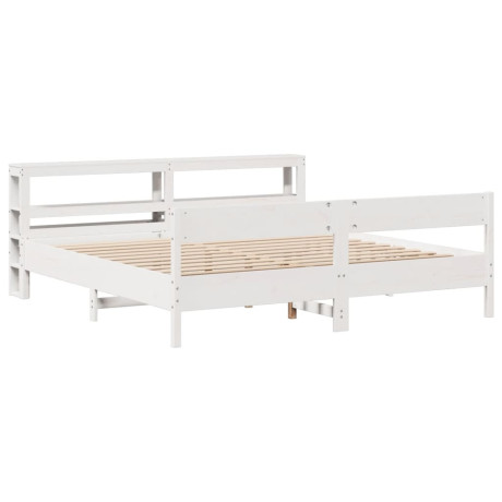vidaXL Bedframe zonder matras massief grenenhout wit 180x200 cm afbeelding3 - 1