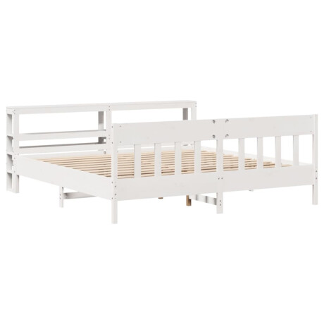 vidaXL Bedframe zonder matras massief grenenhout wit 180x200 cm afbeelding3 - 1