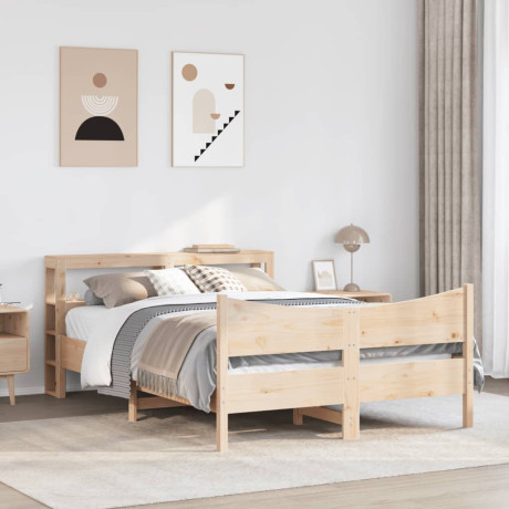 vidaXL Bedframe met hoofdbord massief grenenhout 150x200 cm afbeelding3 - 1