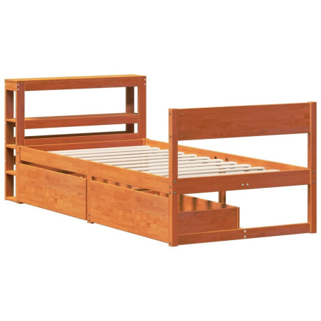 vidaXL Bedframe zonder matras massief grenenhout wasbruin 100x200 cm afbeelding3 - 1